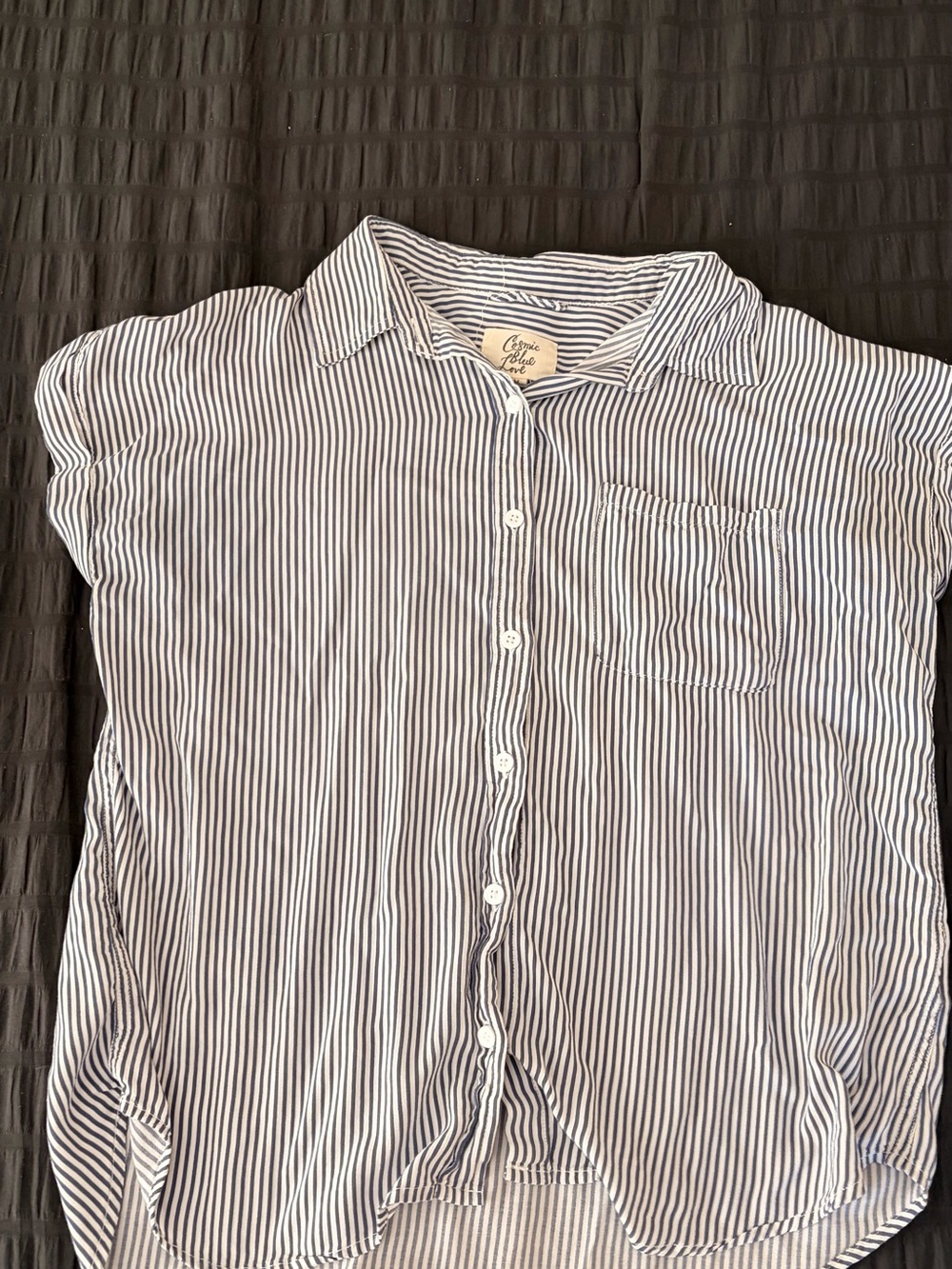 Classic Striped Button-Down Shirt - Navy and White